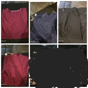 Figs Women's Scrub Tops and Pants - Burgundy, Navy, Black, Leopard, Floral